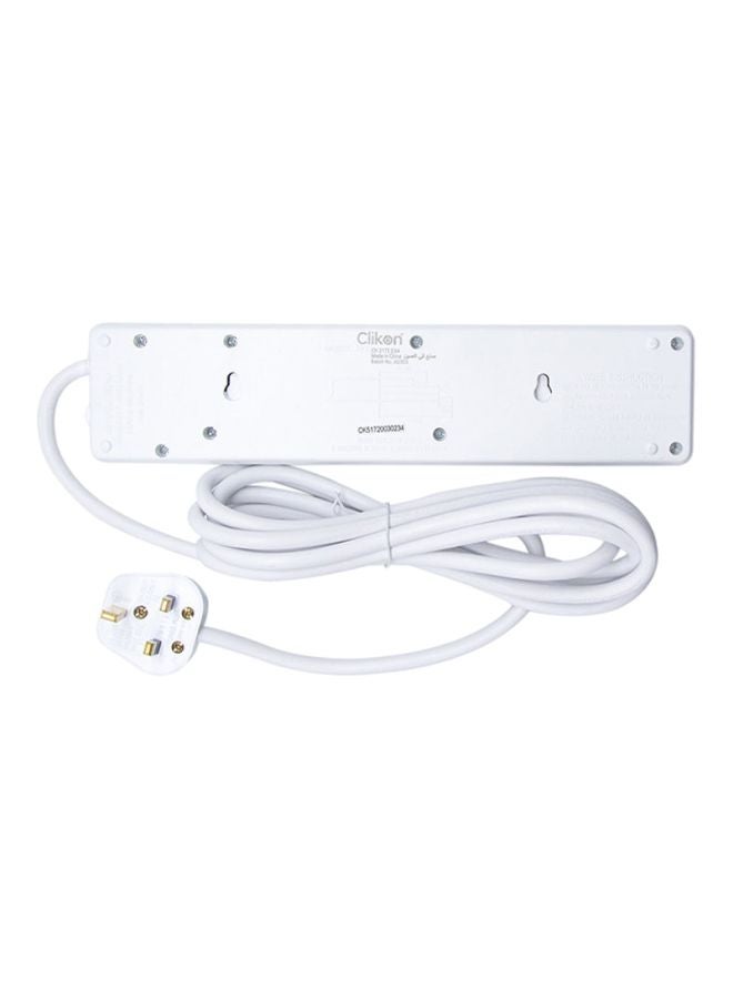 كليكون مقبس تمديد بأربعة منافذ أبيض/أزرق 3متر - Image 4