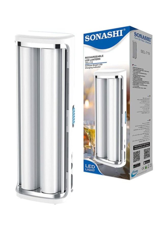 SONASHI Rechargeable Emergency Lantern  Bright LED Light with Charge Indicator and Builtin Battery  Solar Charge Function  Overcharge Protection  With Continuous Working Time 3 Hours SEL-719 White/Silver  - Image 5