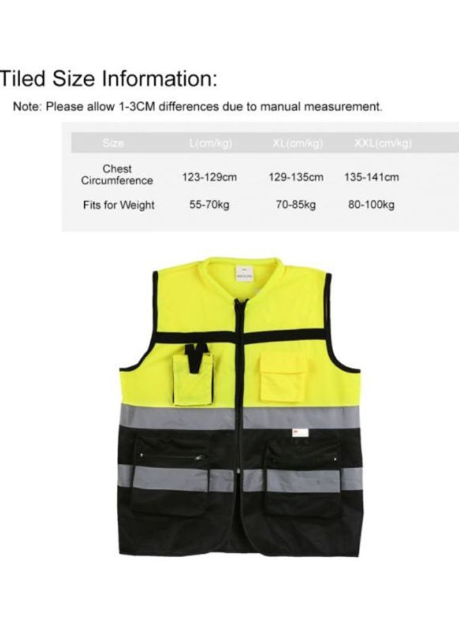 Reflective Safety Vest Yellow/Grey/Black