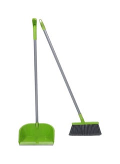 3M 2-Piece Broom And Dustpan Set Green/Grey  - Image 1