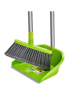 3M 2-Piece Broom And Dustpan Set Green/Grey  - Image 2
