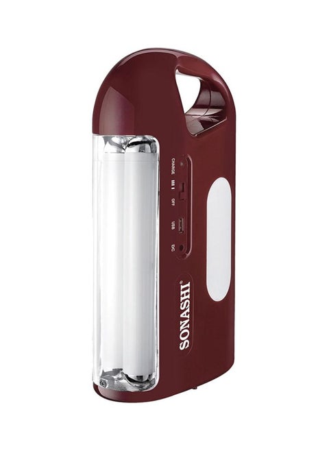 Rechargeable Emergency Lantern with Sidelights  Unbreakable and Durable Design  BuiltIn Battery with Overcharge Protection  Ideal for Camping and Hiking SEL-677N Maroon/Clear
