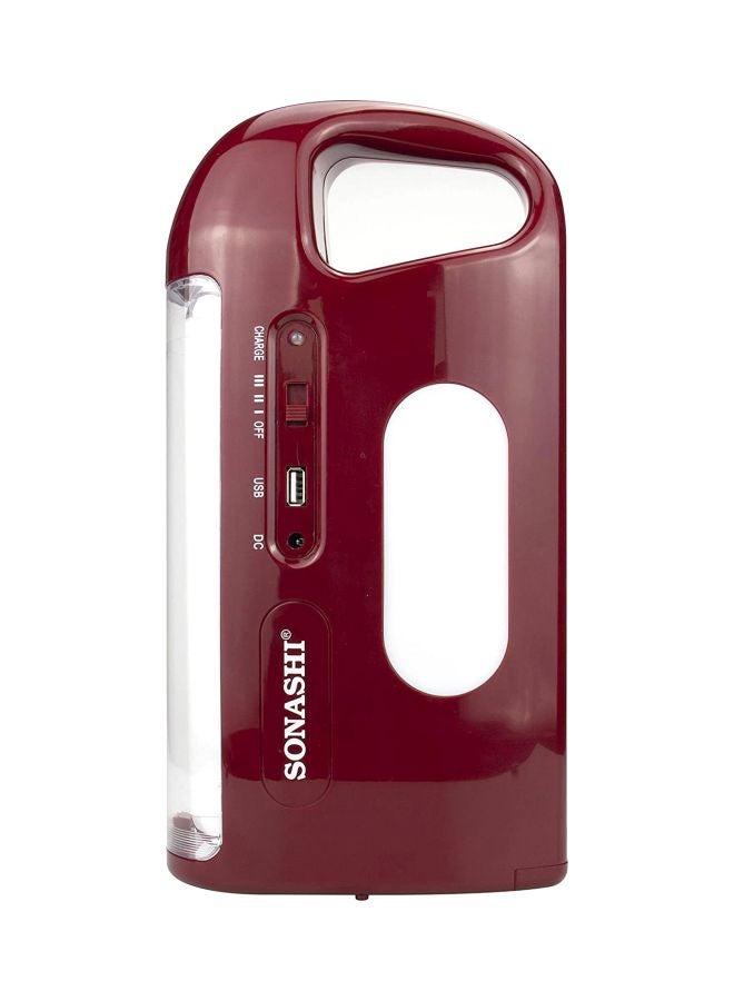 Rechargeable Emergency Lantern with Sidelights  Unbreakable and Durable Design  BuiltIn Battery with Overcharge Protection  Ideal for Camping and Hiking SEL-677N Maroon/Clear