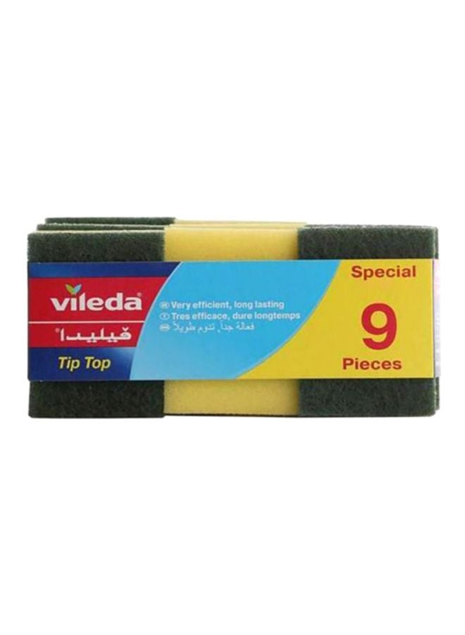 فيليدا طقم إسفنج التنظيف تيب توب مكون من 9 قطع أصفر/ أخضر - Image 1