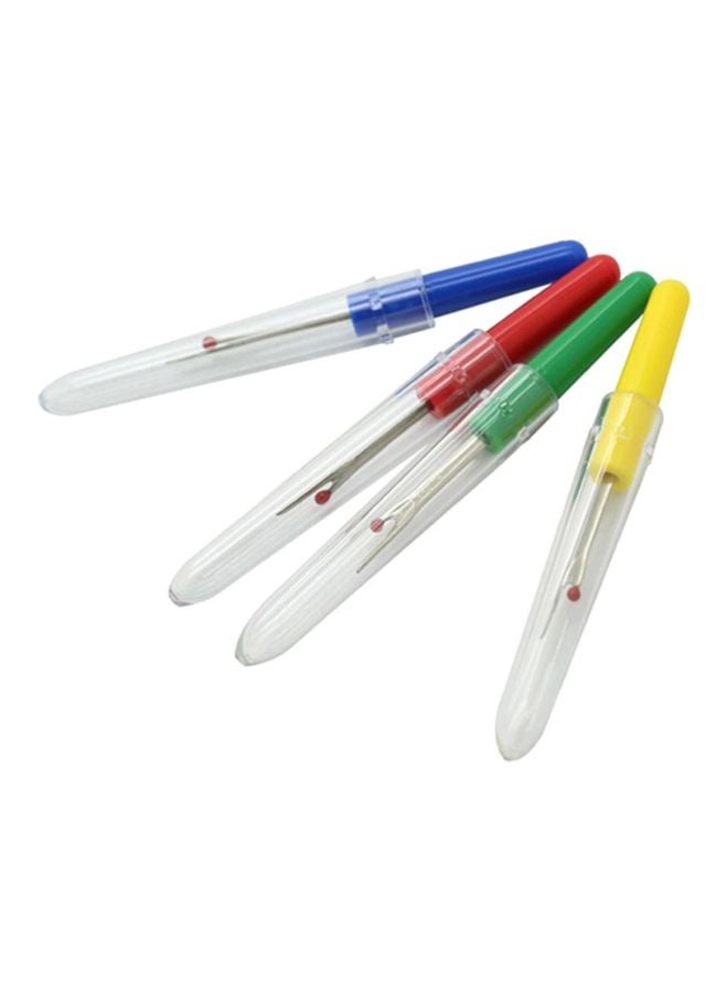 Sharpdo 4-Piece Plastic Handle Seam Ripper Stitch Unpicker Thread Cutter Sewing Tool with Cap Multicolour