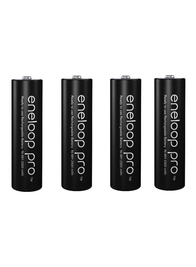 Panasonic 4-Piece Eneloop Pro Aa Rechargeable Batteries Black - Image 1