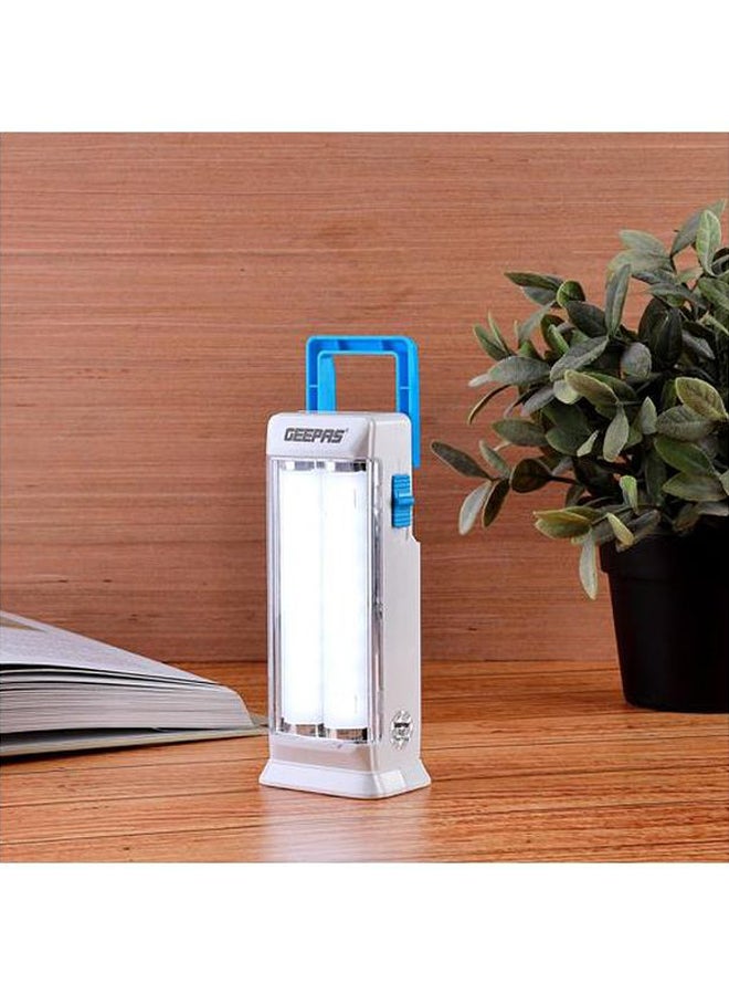 GEEPAS - Rechargeable Emergency Lantern, 4hr Duration| 18 Pcs SMD High Power LED | Rechargeable Battery, Portable Handle, 4 Hours Working, Anti Glare Bright Light| Ideal for Trekking, Hiking & More White/Blue - Image 1