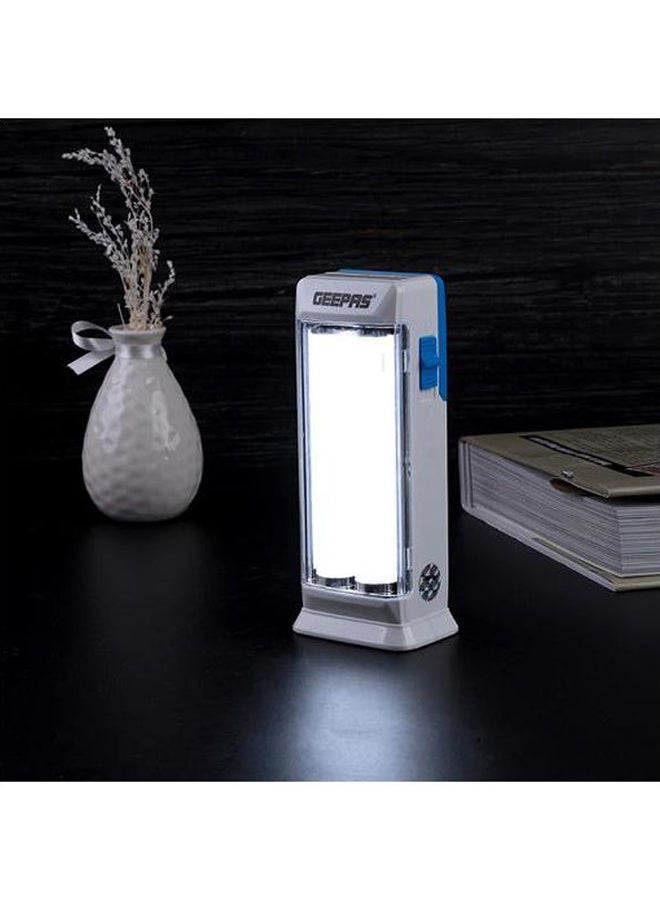 GEEPAS - Rechargeable Emergency Lantern, 4hr Duration| 18 Pcs SMD High Power LED | Rechargeable Battery, Portable Handle, 4 Hours Working, Anti Glare Bright Light| Ideal for Trekking, Hiking & More White/Blue - Image 1