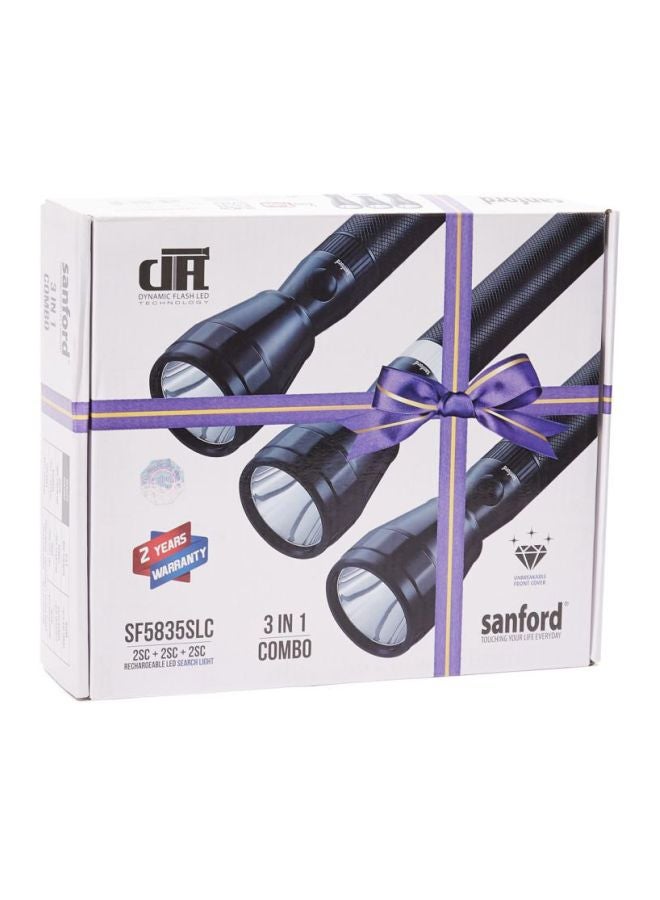 Sanford 3-Piece Rechargeable LED Search Light Set Black  - Image 4