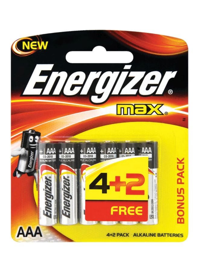 Energizer 6-Piece Max Batteries Grey/Black/Silver - Image 1