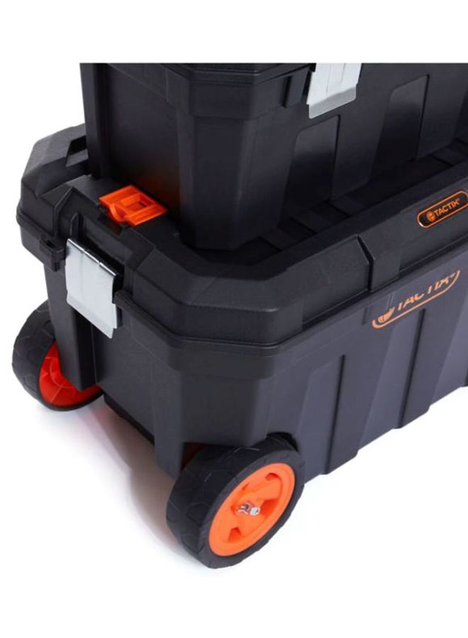 Tactix - Tactix 24 Inches Portable Tool Box with Wheels - Stackable 2-in-1 Tool Chest, Carried Tray In Top, Pull out steel handle, Heavy duty latches,320310 - Image 1