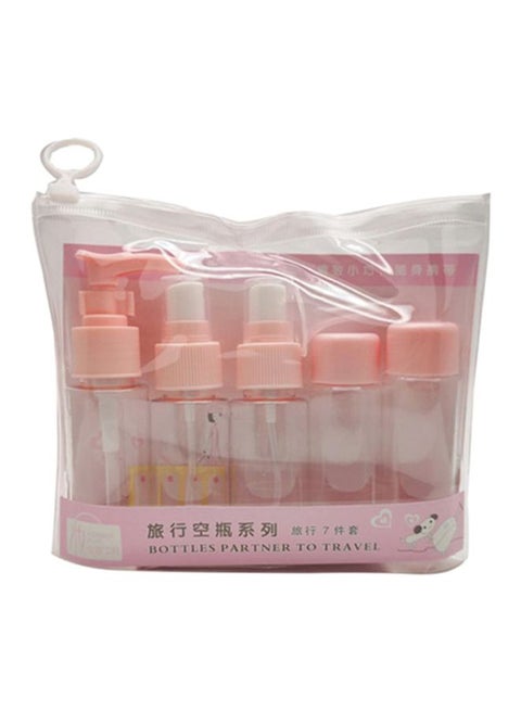 Pack Of 7 Portable Travel Size Empty Bottle Set Multicolour 10x8x2cm