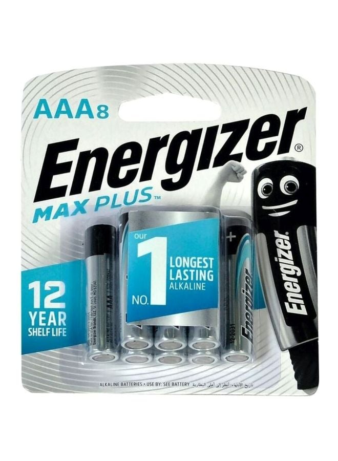 Energizer 8-Piece Max Plus AAA Alkaline Battery Silver 