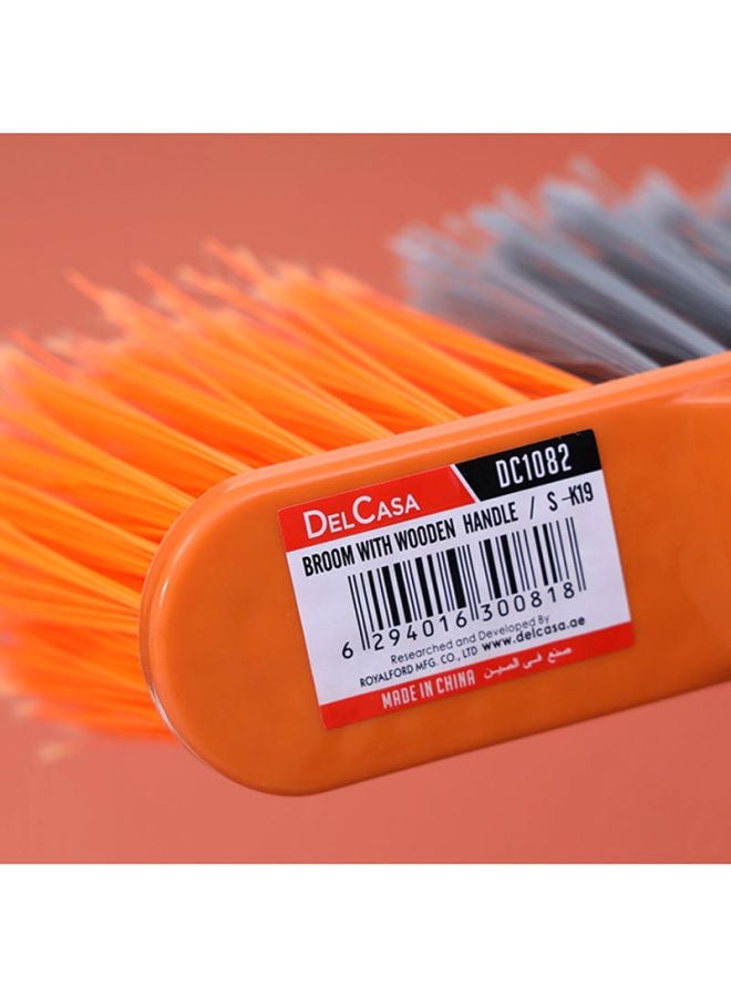 DELCASA - Broom With Handle Orange/Green/silver - Image 1