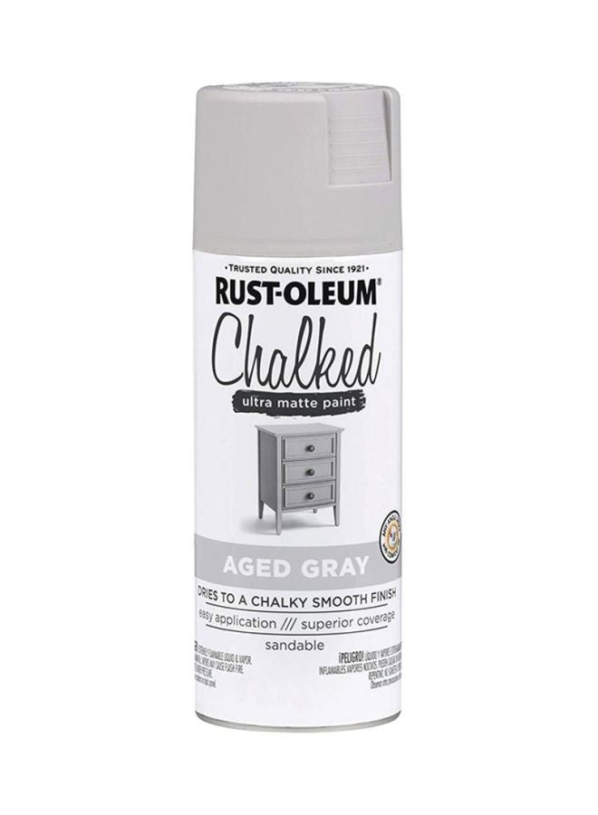 RUST-OLEUM Chalked Ultra Spray Paint Aged Grey 340ml - Image 1