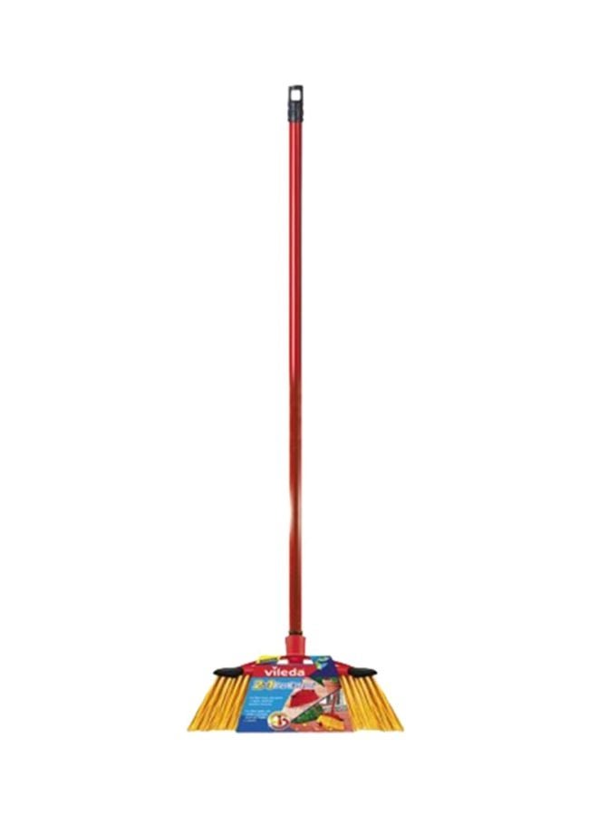 Vileda 2 in 1 Outdoor Floor Broom With Stick Red/Yellow - Image 1