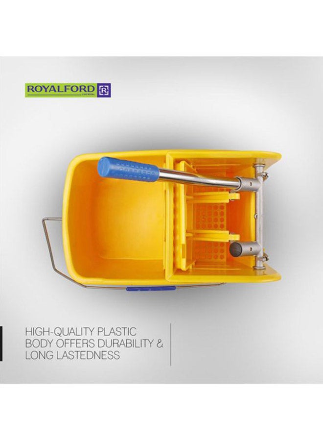 Royalford - Royalbright Professional Mop Wringer Trolley 24L 360掳 Rotating Wheels46.5X27.528.5Cm Pp Body With Ss Handle Multicolor Yellow 24Liters - Image 1