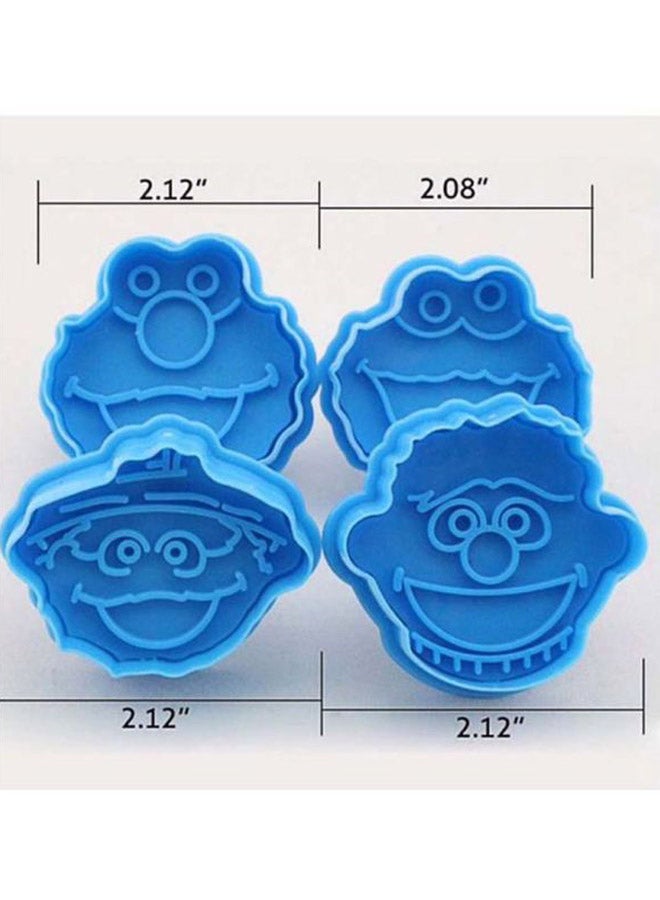 Sharpdo 4-Piece 3D Sesame Street Fondant Baking Tool Blue Fondant Baking Tool 3x2.12 inch, Fondant Baking Tool 2.08inch  - Image 2