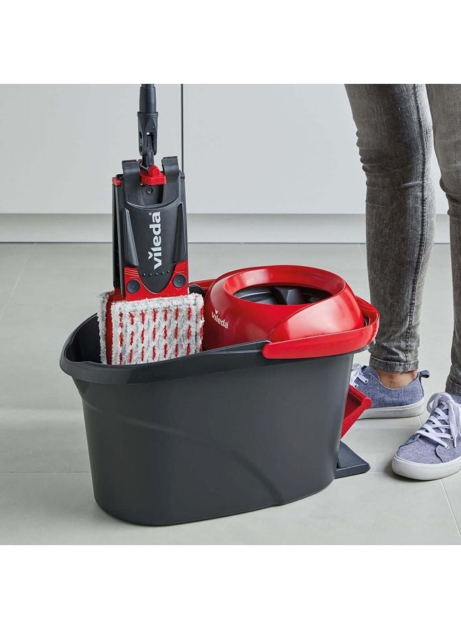 Vileda - 2-In-1 Ultramat Turbo Mop And Bucket Red/Black 51x132x21.5cm - Image 1