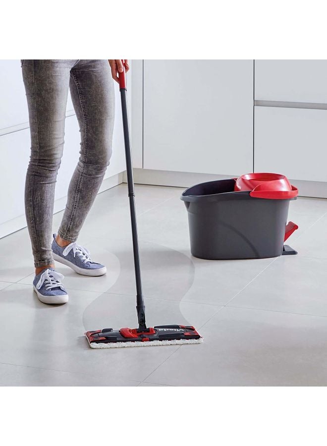 Vileda - 2-In-1 Ultramat Turbo Mop And Bucket Red/Black 51x132x21.5cm - Image 1