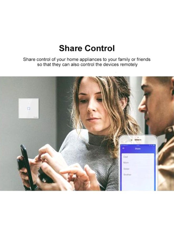 SONOFF WiFi Wall Light Switch White 86x86x35mm - Image 3