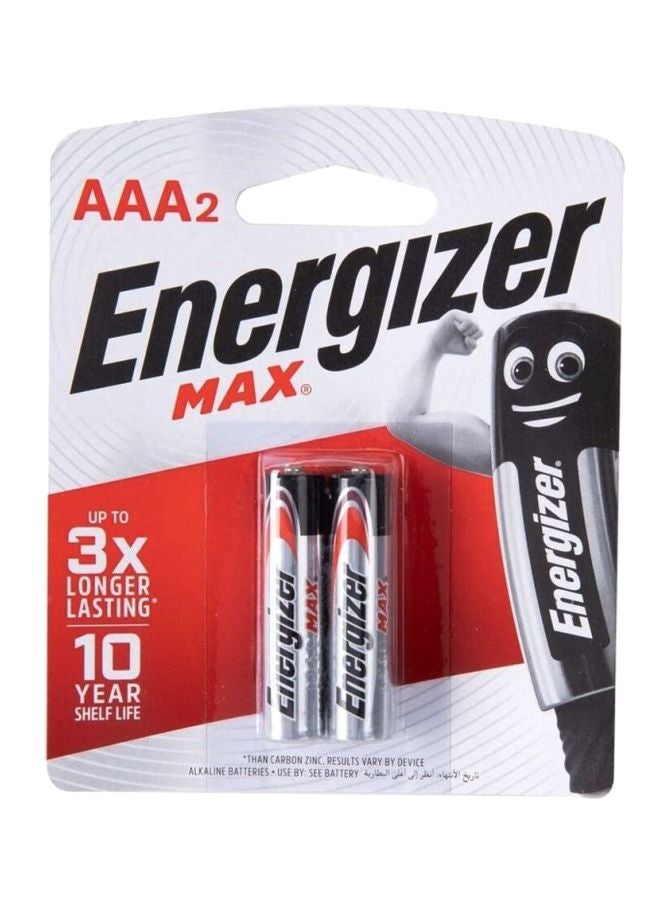 Energizer 2-Piece Max AAA Alkaline Batteries Silver/Black/Red 
