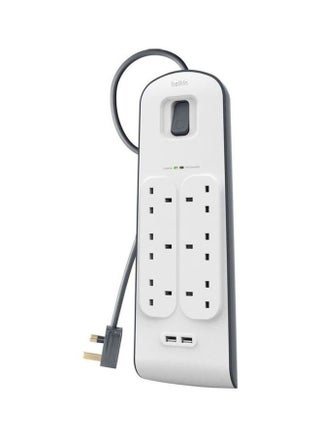 6 Way Surge Protection Strip-2M With 2x2.4 Amp USB Charging White - v1616938271/N41284792A_1