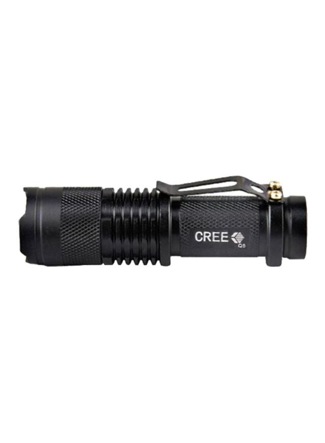 Voberry - Mini Q5 LED Flashlight Torch Adjustable Focus Zoom Light Lamp Black/Clear - Image 1