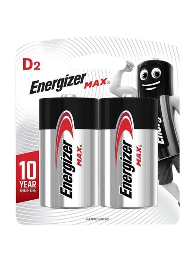 Energizer 2 D Max Blister Card Silver/Black/Red