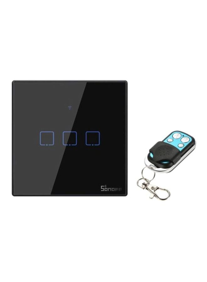 SONOFF Wi-Fi Smart Wall Switch With Remote Control Black/Silver 10.2x10.2x4.6cm - Image 1