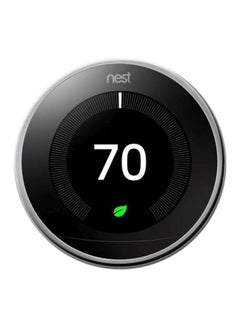 Nest 3rd Generation Learning Thermostat Stainless Steel 3.3inch  - Image 1