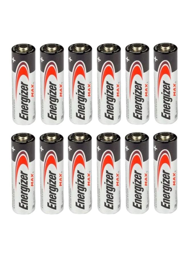 إنرجايزر طقم بطاريات قلوية ماكس مكوّن من 12 قطعة فضي / أحمر - Image 1