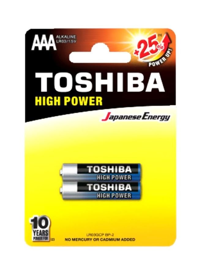 Toshiba 2-Piece High Power Alkaline AAA Battery Pack Blue/Silver  - Image 1