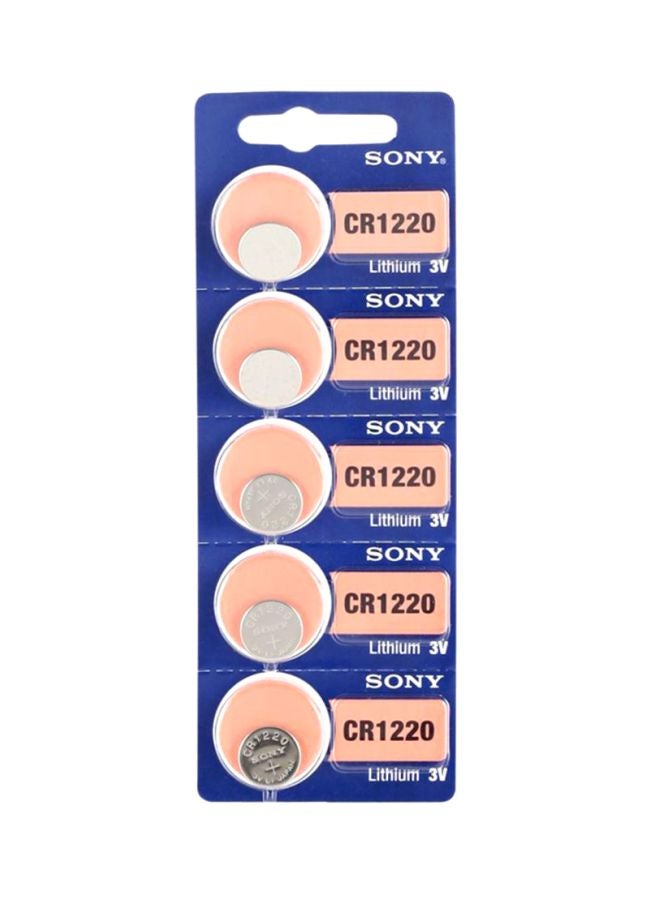 5-Piece Coin Lithium Battery silver