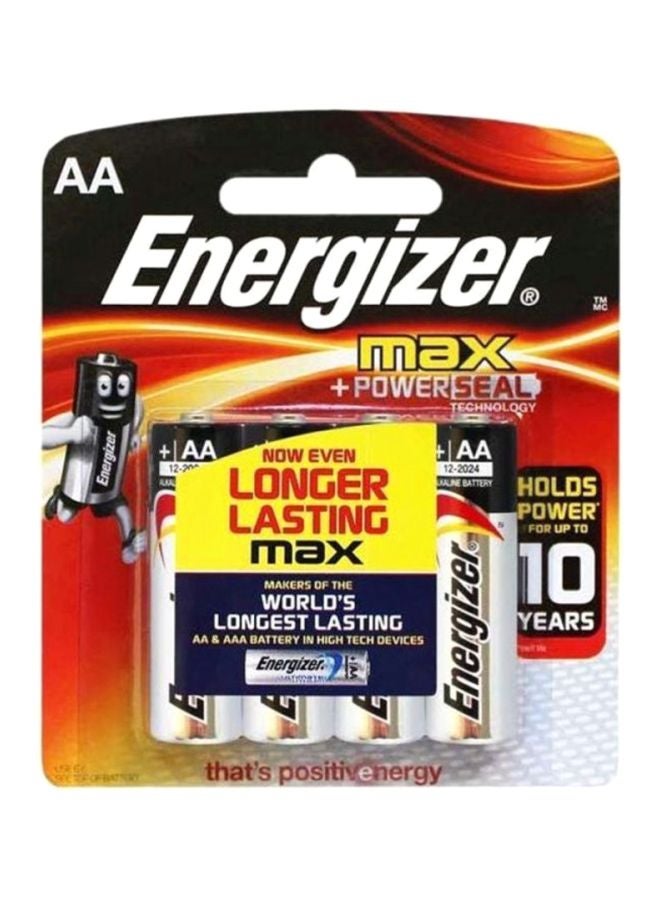 Energizer Pack Of 4 Max Alkaline AA Battery Silver/Black - Image 2