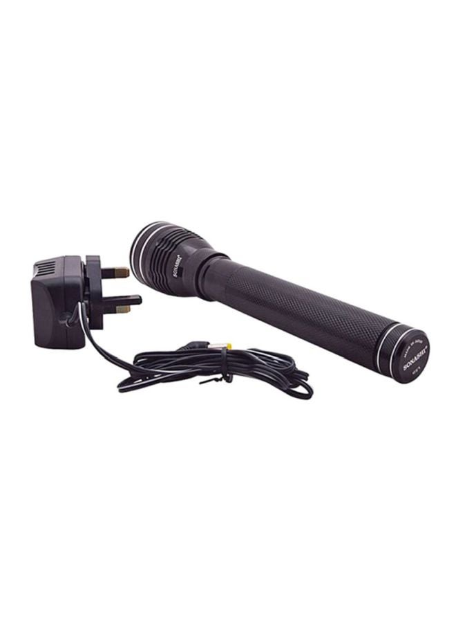 SONASHI - Rechargeable LED Torch with Hyper Bright LED Bulbs  25 Hours of Continuous Working  Waterproof Torch with Long Coverage of 800 Meters  LED Torches and Flashlights SLT-281-WP Black/Green 23cm - Image 1