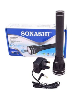 SONASHI Rechargeable LED Torch with Hyper Bright LED Bulbs  25 Hours of Continuous Working  Waterproof Torch with Long Coverage of 800 Meters  LED Torches and Flashlights SLT-281-WP Black/Green 23cm  - Image 4