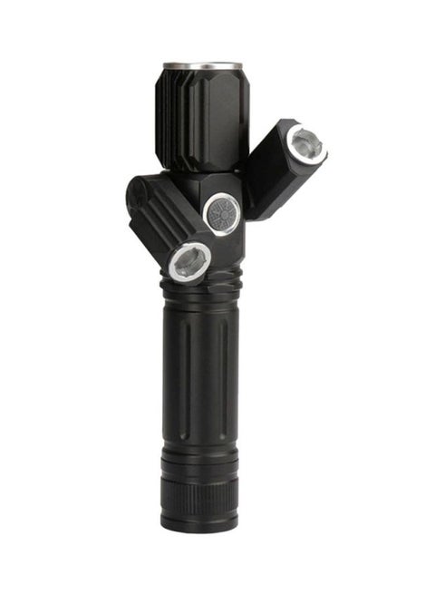 New Multi-function Glare Led Three-head Flashlight Outdoor Riding Direct Charge Black