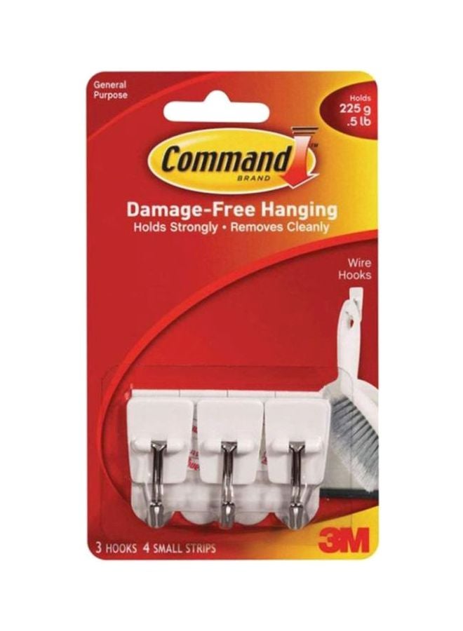3M 3-Piece Hook With 4 Strip White/Silver - Image 1