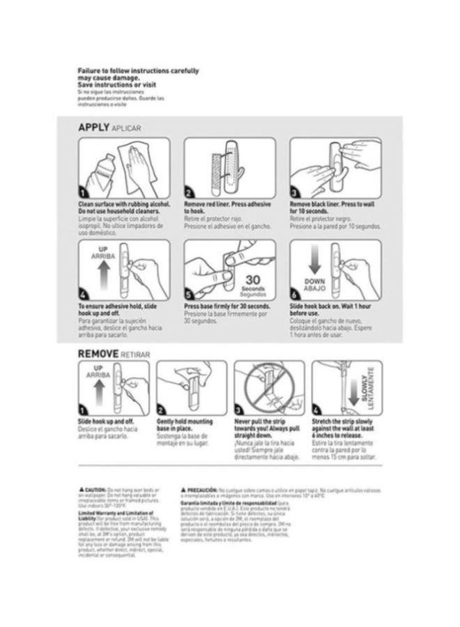3M 3-Piece Hook With 4 Strip White/Silver - Image 2