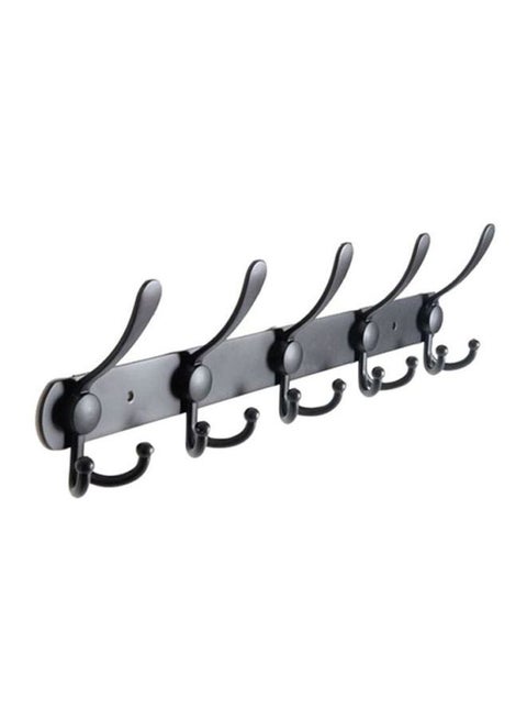 Wall Hanger With 5 Hooks Black 45x13cm