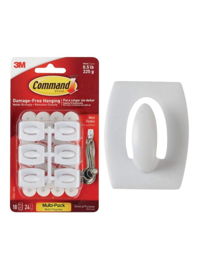 3M Pack Of 6 Mini Hooks White 225grams - Image 3