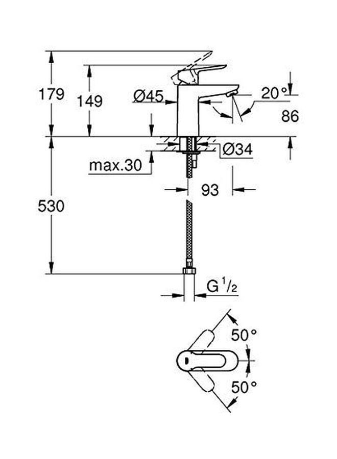 جروهي خلاط حوض باو إيدج بذراع واحد الكروم S - Image 2