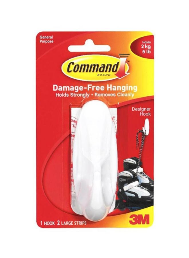 3M 2 Strips Large Designer Hook White - Image 3