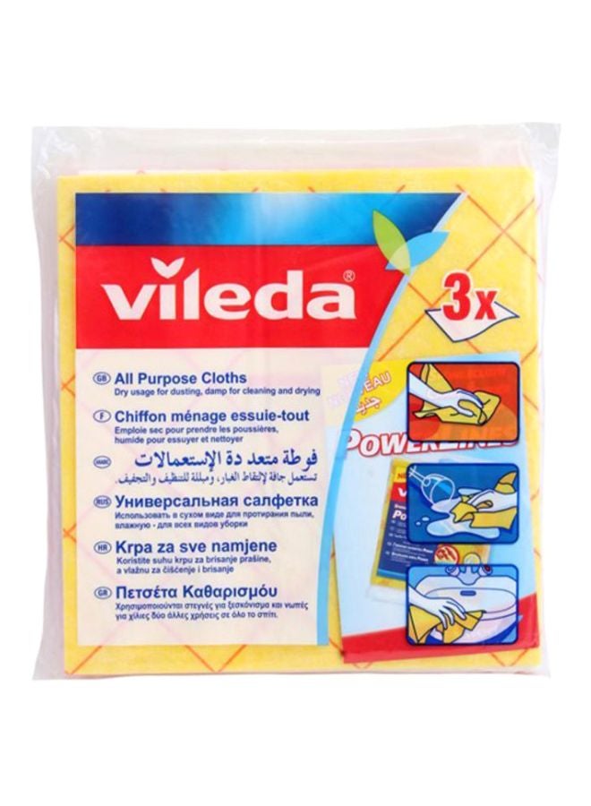 فيليدا مجموعة من 3 أقمشة لجميع الأغراض أصفر/أحمر 38x40سم - Image 1