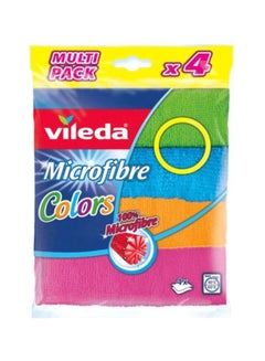 Vileda All Purpose Microfiber Cloth 4 Pieces Colors Pink/Orange/Blue  - Image 2