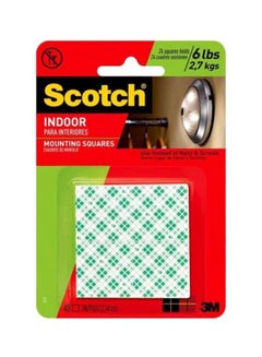 3M Pack Of 16 Scotch Indoor Mounting Square Tapes White/Green 2.54cm  - Image 1