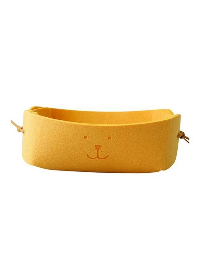 Beauenty Cute Dog Pattern Felt Nordic Small Storage Basket Yellow 18x17.5x7.5cm  - Image 1