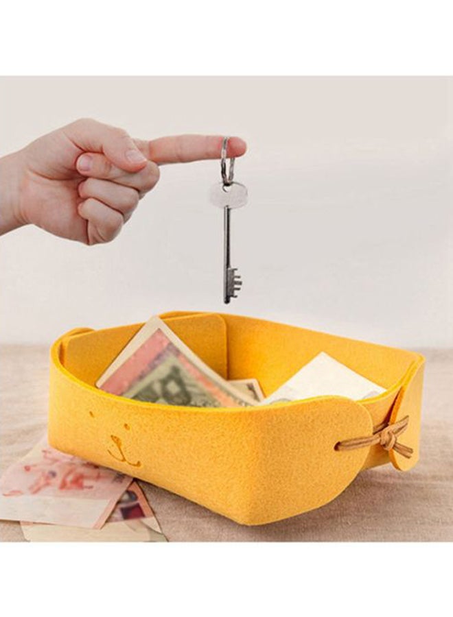 Beauenty Cute Dog Pattern Felt Nordic Small Storage Basket Yellow 18x17.5x7.5cm  - Image 2