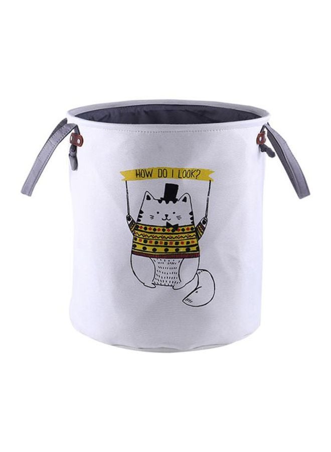 Beauenty Cartoon Fabric Foldable Laundry Basket White/Black/Yellow 36.5x40cm - Image 1